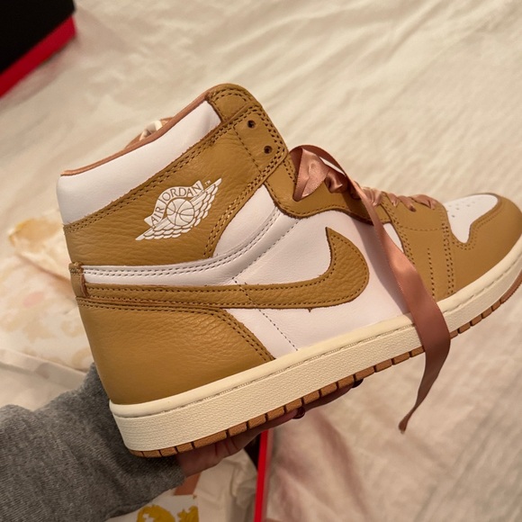 Nike Women's Tan and White High-Top Sneakers - Picture 2 of 5
